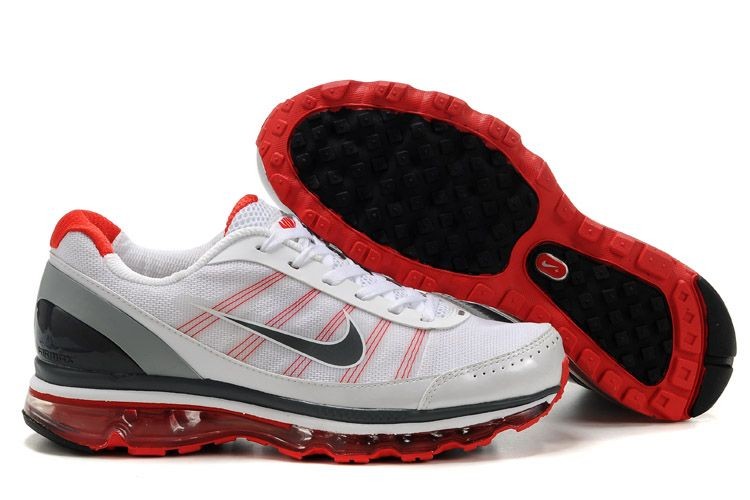 Mens Nike Air Max 2009 Grey White Red Shoes - Click Image to Close